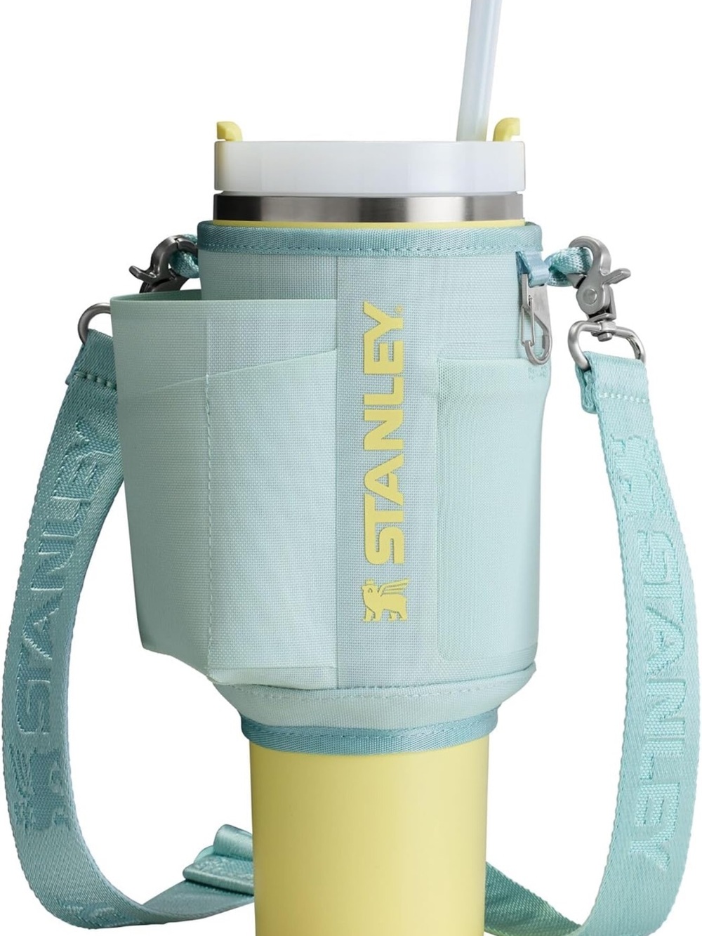Stanley All Day Quencher Carrier for 40 oz tumbler Mint & Yellow Crossbody